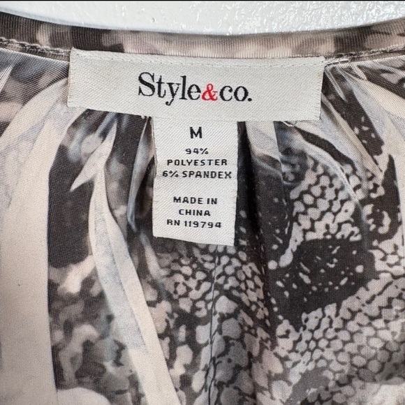 Style & Co. Black and White Midi Dress Women’s Medium - Picture 8 of 13